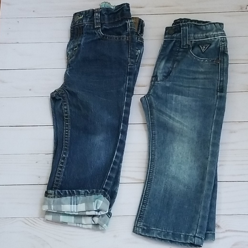 2 pair of Jean's‎ guess an genuine kids  both 18mo